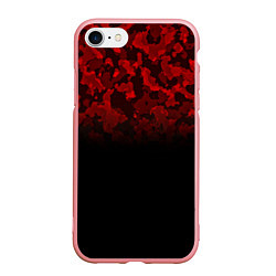 Чехол iPhone 7/8 матовый BLACK RED CAMO RED MILLITARY