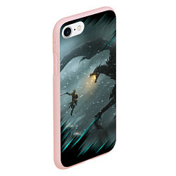 Чехол iPhone 7/8 матовый TES FUS RO DAH DRAGON, цвет: 3D-светло-розовый — фото 2