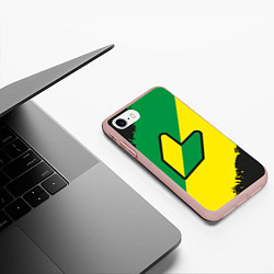 Чехол iPhone 7/8 матовый JDM GREEN YELLOW LOGO, цвет: 3D-светло-розовый — фото 2