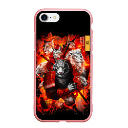 Чехол iPhone 7/8 матовый Водяной Тигр 2022 и крупные кошки лев, рысь