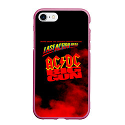 Чехол iPhone 7/8 матовый ACDC - BIG GUN, цвет: 3D-малиновый