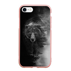 Чехол iPhone 7/8 матовый EVIL BEAR, цвет: 3D-светло-розовый