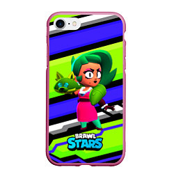 Чехол iPhone 7/8 матовый Lola BrawlStars green, цвет: 3D-малиновый