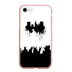 Чехол iPhone 7/8 матовый Black sity Город тьмы, цвет: 3D-светло-розовый