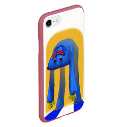 Чехол iPhone 7/8 матовый Poppy Playtime: Huggy Wuggy, цвет: 3D-малиновый — фото 2