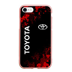 Чехол iPhone 7/8 матовый TOYOTA MILITARY PIXEL BLACK RED, цвет: 3D-светло-розовый
