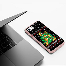 Чехол iPhone 7/8 матовый MEOWY CHRISTMAS 2022, цвет: 3D-светло-розовый — фото 2