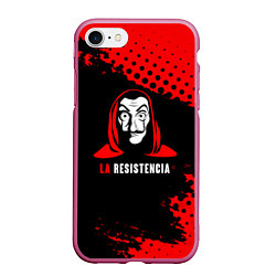 Чехол iPhone 7/8 матовый La Casa de Papel La Resistencia, цвет: 3D-малиновый
