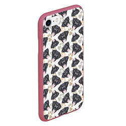 Чехол iPhone 7/8 матовый Лабрадор чёрный, цвет: 3D-малиновый — фото 2