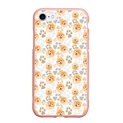 Чехол iPhone 7/8 матовый Собака Чау-Чау, цвет: 3D-светло-розовый