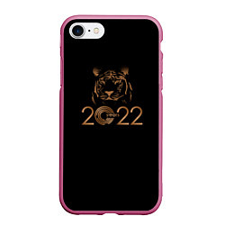 Чехол iPhone 7/8 матовый 2022 Tiger Bronze Theme, цвет: 3D-малиновый