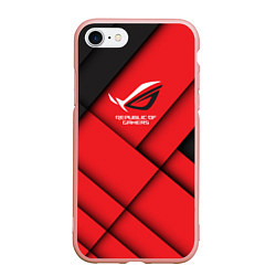 Чехол iPhone 7/8 матовый ROG - republic of gamers, цвет: 3D-светло-розовый