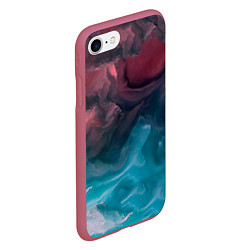 Чехол iPhone 7/8 матовый Туманная вода, цвет: 3D-малиновый — фото 2