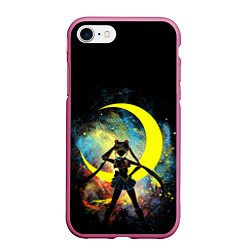 Чехол iPhone 7/8 матовый Sailormoon Сейлормун на фоне звезд