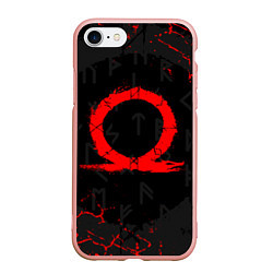 Чехол iPhone 7/8 матовый GOD OF WAR CRATOS LOGO, цвет: 3D-светло-розовый