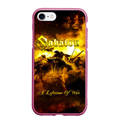 Чехол iPhone 7/8 матовый A Lifetime of War - Sabaton, цвет: 3D-малиновый