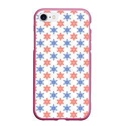 Чехол iPhone 7/8 матовый Снежинки паттернsnowflakes pattern