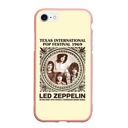Чехол iPhone 7/8 матовый Led Zeppelin - Texas International Pop Festival 19