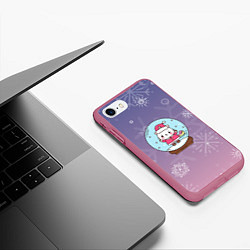 Чехол iPhone 7/8 матовый Happy New Year 2022 Сat 3, цвет: 3D-малиновый — фото 2