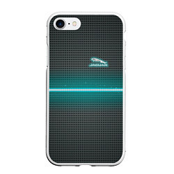 Чехол iPhone 7/8 матовый Jaguar blue neon theme, цвет: 3D-белый