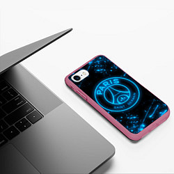 Чехол iPhone 7/8 матовый PSG NEON STYLE SPORT ПСГ НЕОН, цвет: 3D-малиновый — фото 2