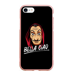 Чехол iPhone 7/8 матовый БУМАЖНЫЙ ДОМ LA CASA DE PAPEL BELLA CIAO, цвет: 3D-светло-розовый