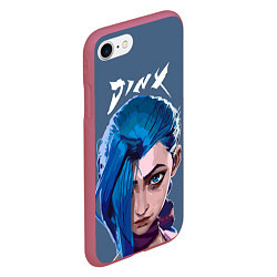 Чехол iPhone 7/8 матовый Jinx Arcane, цвет: 3D-малиновый — фото 2