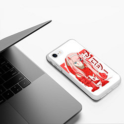 Чехол iPhone 7/8 матовый Zero Two - Darling in the Franxx, цвет: 3D-белый — фото 2