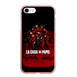 Чехол iPhone 7/8 матовый ГЕРОИ СЕРИАЛА БУМАЖНЫЙ ДОМ - LA CASA DE PAPEL