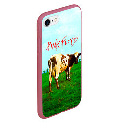 Чехол iPhone 7/8 матовый Atom Heart Mother - Pink Floyd, цвет: 3D-малиновый — фото 2