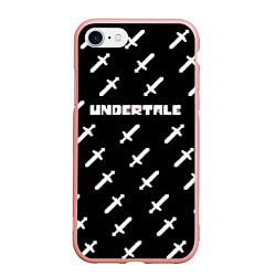 Чехол iPhone 7/8 матовый UNDERTALE LOGO СРАЖЕНИЕ, МЕЧИ