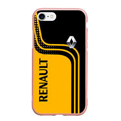Чехол iPhone 7/8 матовый Renault Рено, цвет: 3D-светло-розовый