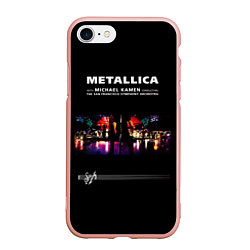 Чехол iPhone 7/8 матовый Metallica S и M, цвет: 3D-светло-розовый