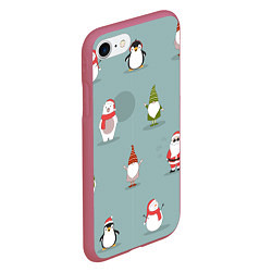 Чехол iPhone 7/8 матовый Новый Гoд, цвет: 3D-малиновый — фото 2