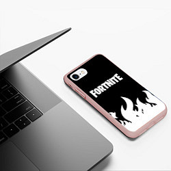 Чехол iPhone 7/8 матовый Fortnite Огонь, цвет: 3D-светло-розовый — фото 2