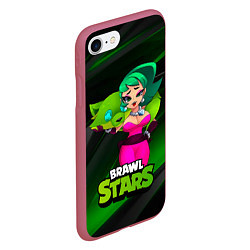 Чехол iPhone 7/8 матовый LOLA BRAWLSTARS dark green, цвет: 3D-малиновый — фото 2