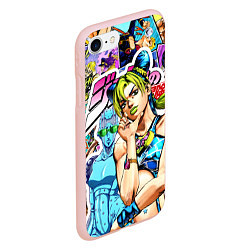 Чехол iPhone 7/8 матовый JoJos Bizarre Adventure - Джолин Кудзё, цвет: 3D-светло-розовый — фото 2