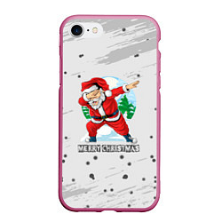 Чехол iPhone 7/8 матовый Merry Christmas Santa Dabbing, цвет: 3D-малиновый