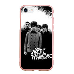 Чехол iPhone 7/8 матовый Группа Arctic monkeys, цвет: 3D-светло-розовый