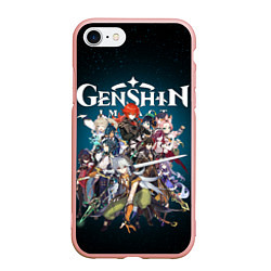 Чехол iPhone 7/8 матовый GENSHIN IMPACT HEROES SPACE