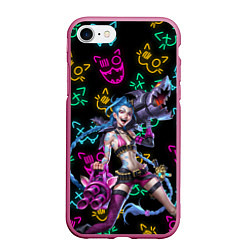 Чехол iPhone 7/8 матовый JINX ARCANE NEON MEOW! LOL