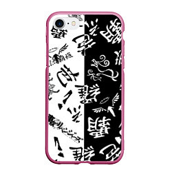 Чехол iPhone 7/8 матовый Tokyo Revengers Black & White, цвет: 3D-малиновый