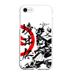 Чехол iPhone 7/8 матовый Ghost of Tsushima Самурай, цвет: 3D-белый