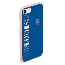 Чехол iPhone 7/8 матовый PSG PARIS SAINT GERMAIN WHITE LINE SPORT, цвет: 3D-светло-розовый — фото 2