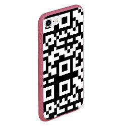 Чехол iPhone 7/8 матовый Qr codeкуаркод, цвет: 3D-малиновый — фото 2