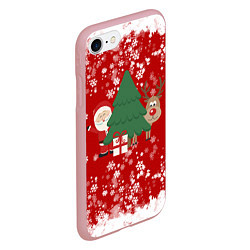 Чехол iPhone 7/8 матовый Новогоднее настроение Santa, цвет: 3D-баблгам — фото 2