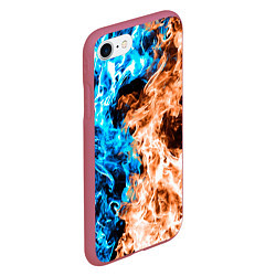 Чехол iPhone 7/8 матовый Огненное пламя, цвет: 3D-малиновый — фото 2