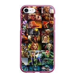 Чехол iPhone 7/8 матовый HEROES DOTA 2 ПЕРСОНАЖИ ДОТА 2, цвет: 3D-малиновый