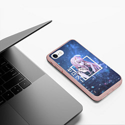 Чехол iPhone 7/8 матовый Zero Two в платье, Darling in the Franxx, цвет: 3D-светло-розовый — фото 2