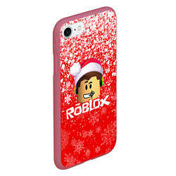 Чехол iPhone 7/8 матовый ROBLOX НОВОГОДНИЙ SMILE 2022, цвет: 3D-малиновый — фото 2